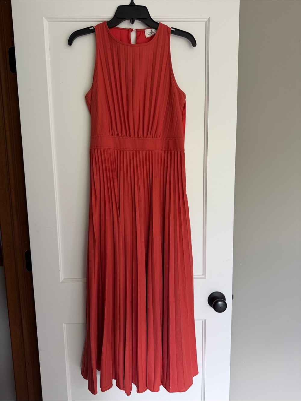 Able Sleeveless Pleated Maxi Dress - Coral Red